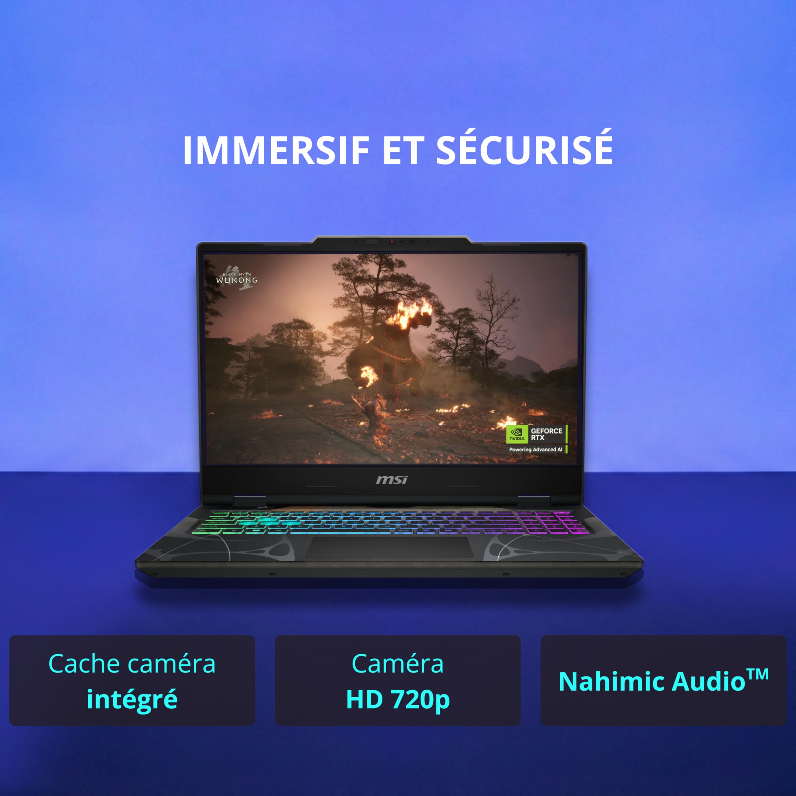 MSI Cyborg 15 B13WEKG-669FR - PC Portable Gaming 15.6' Full HD 144Hz - Nvidia RTX5050 8GB - Intel i5-13420H - 16GB DDR5 - SSD 512GB - Windows 11 Famille