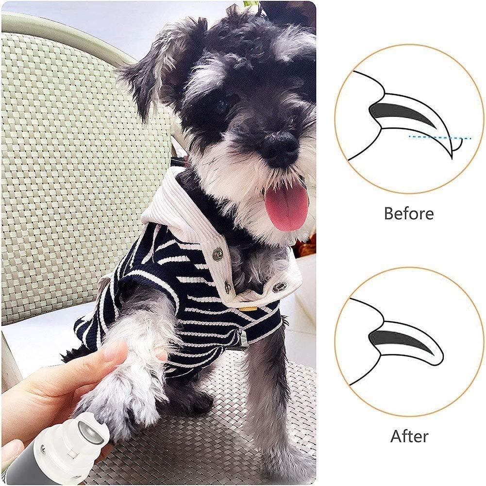Pet Nail Trimmer-2 Velocidad silenciosa USB Recargable Recargable Nail Trimmer Pata de Aseo y alisado Cuidado de Garras para pequeños Perros y Gatos pequeños