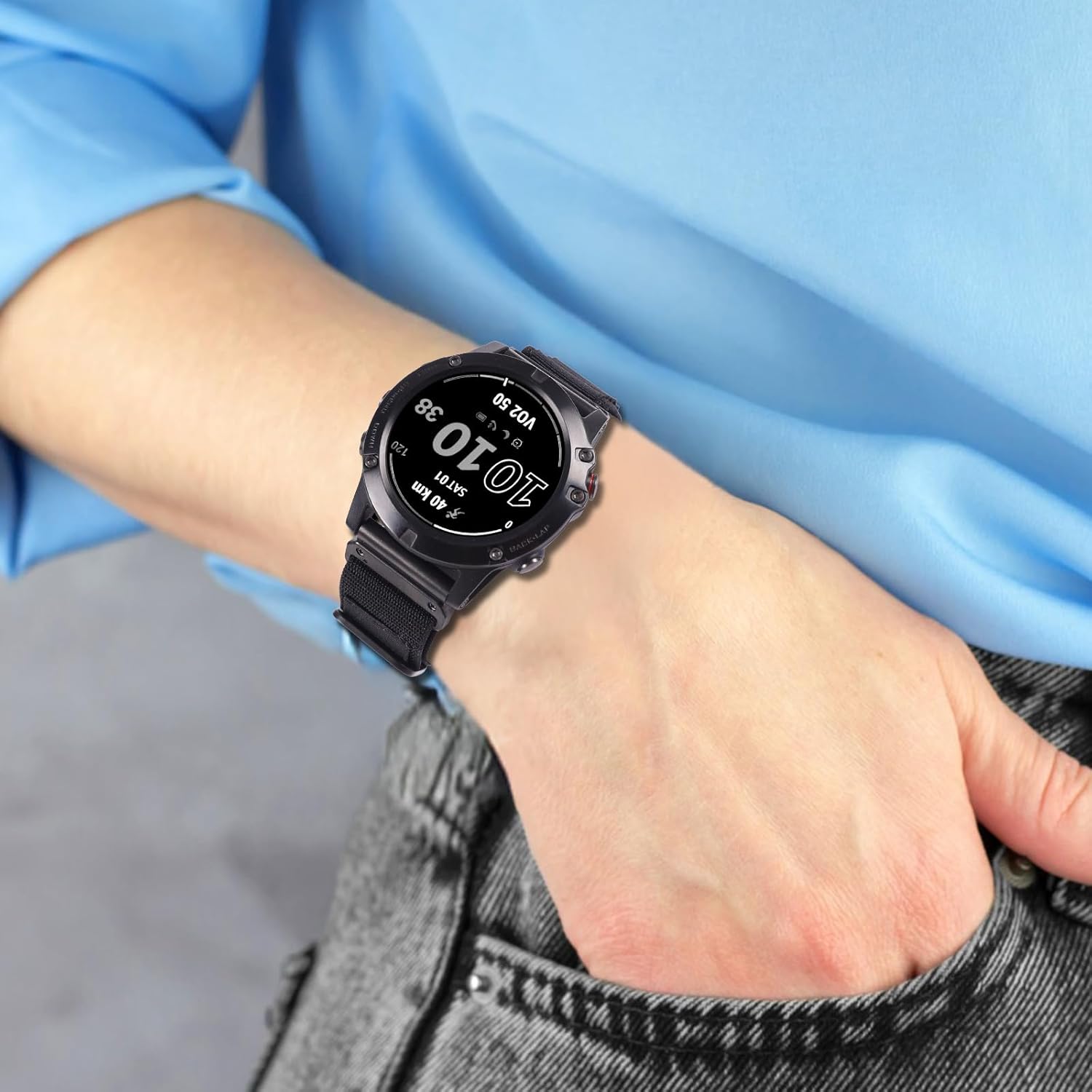 for Garmin Fenix 8/7 / 6 Pro / 5 Nylon Watch Band, 22mm & 26mm Quickfit Strap for Epix Gen 2, Fenix 7X Pro / 6X Pro / 5X Plus, Forerunner 965 Lightweight Comfortable Replacement Band - Image 9