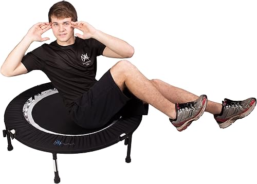 Miniatura 6 de MaXimus trampolín pequeño plegable en cuatro partes profesional. Incluye DVD, bolsa con barras, bandas y pesas.