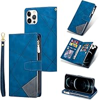 Vista 23 de UEEBAI Funda para iPhone 12 Mini de 5.4 pulgadas, 9 ranuras para tarjetas, cartera de cuero retro a prueba de golpes, con correa de mano, ranuras