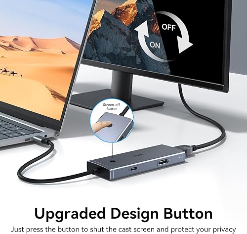 Miniatura 10 de Estación de acoplamiento USB C para computadora portátil, monitor dual para Dell HP Lenovo Surface Docking Station Dual HDMI Monitores USB C Dongle