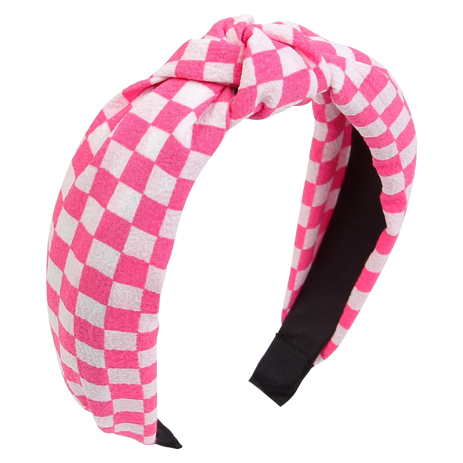 Pack of 2 Headbands In Gingham Print & Faux Pearl Gingham Daisy Headband【RED】 – KARAKU by me main image 3