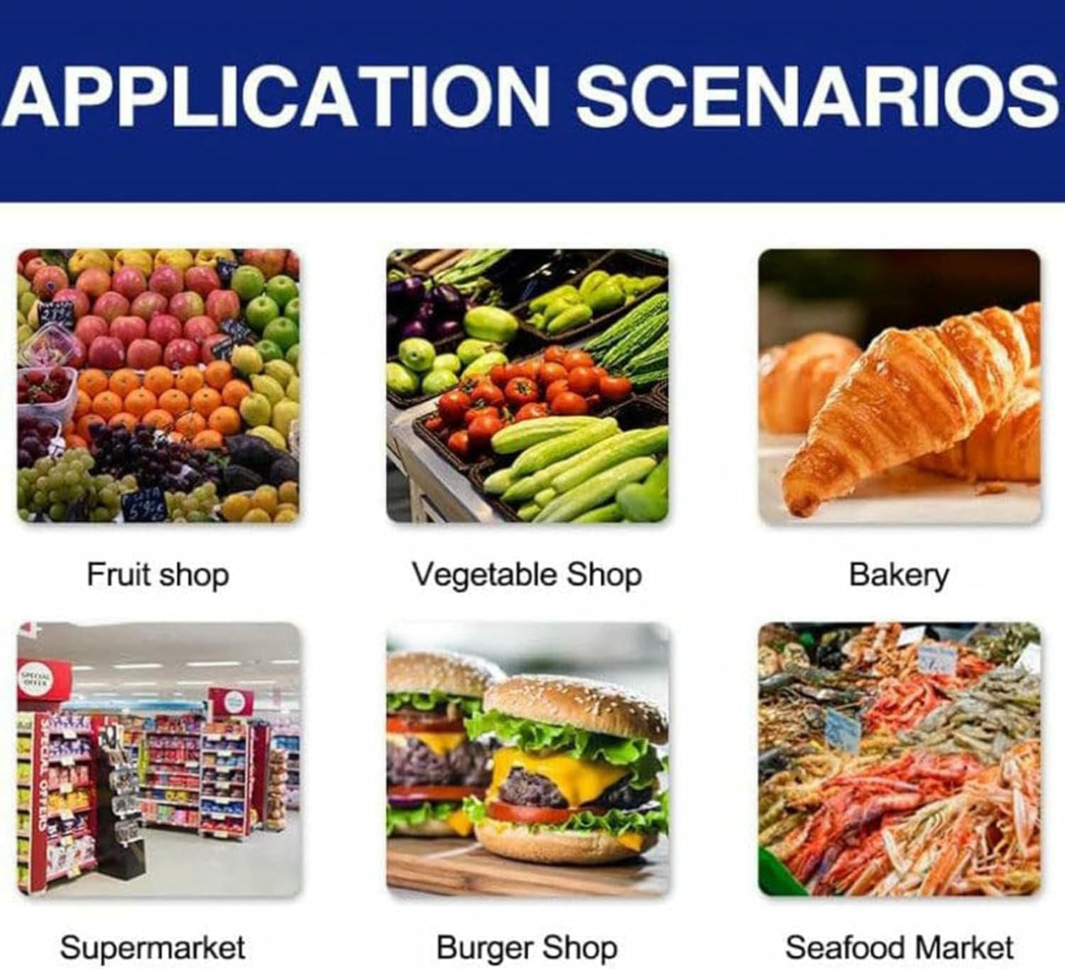 Digital Price Label Printing Scale,Barcode Printing Scale (63 Shortcut Keys),with Thermal Printer,Electronics Weighing Scale,Double-Sided Display Screen,Machine+Cashbox