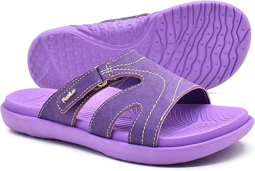 Miniatura 8 de KuaiLu - Sandalias ortopédicas de moda para mujeres, ligeras, tipo tenis deportivos, con plantilla de goma suave. Sandalias con cierre tipo slip-on,