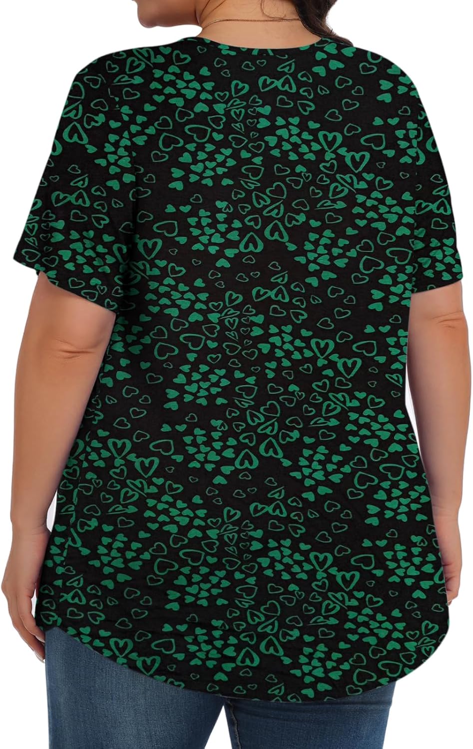 Womens Plus Size Tops Tunic Short Sleeve Crew Neck Shirts Casual Soft Blouse 1X-5X - Image 4