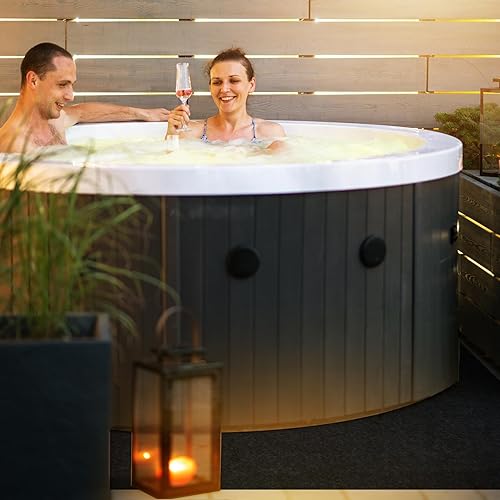 Miniatura 7 de Aboofx Tapete para bañera de hidromasaje, 80 x 80 pulgadas, tapete protector de piscina sobre el suelo, tapete protector de suelo portátil