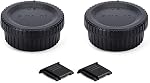 2-Pack E-Mount Body Cap & Rear Lens Cover Kit for Sony Cameras & Lenses | for Sony A6700 A6600 A6500 A6400 A6300 A6100 ZV-E10 II ZV-E1 A7 A7II A7III A7IV A7V A7R A7RII A7RIII A7RIV A7RV A7RVI & More