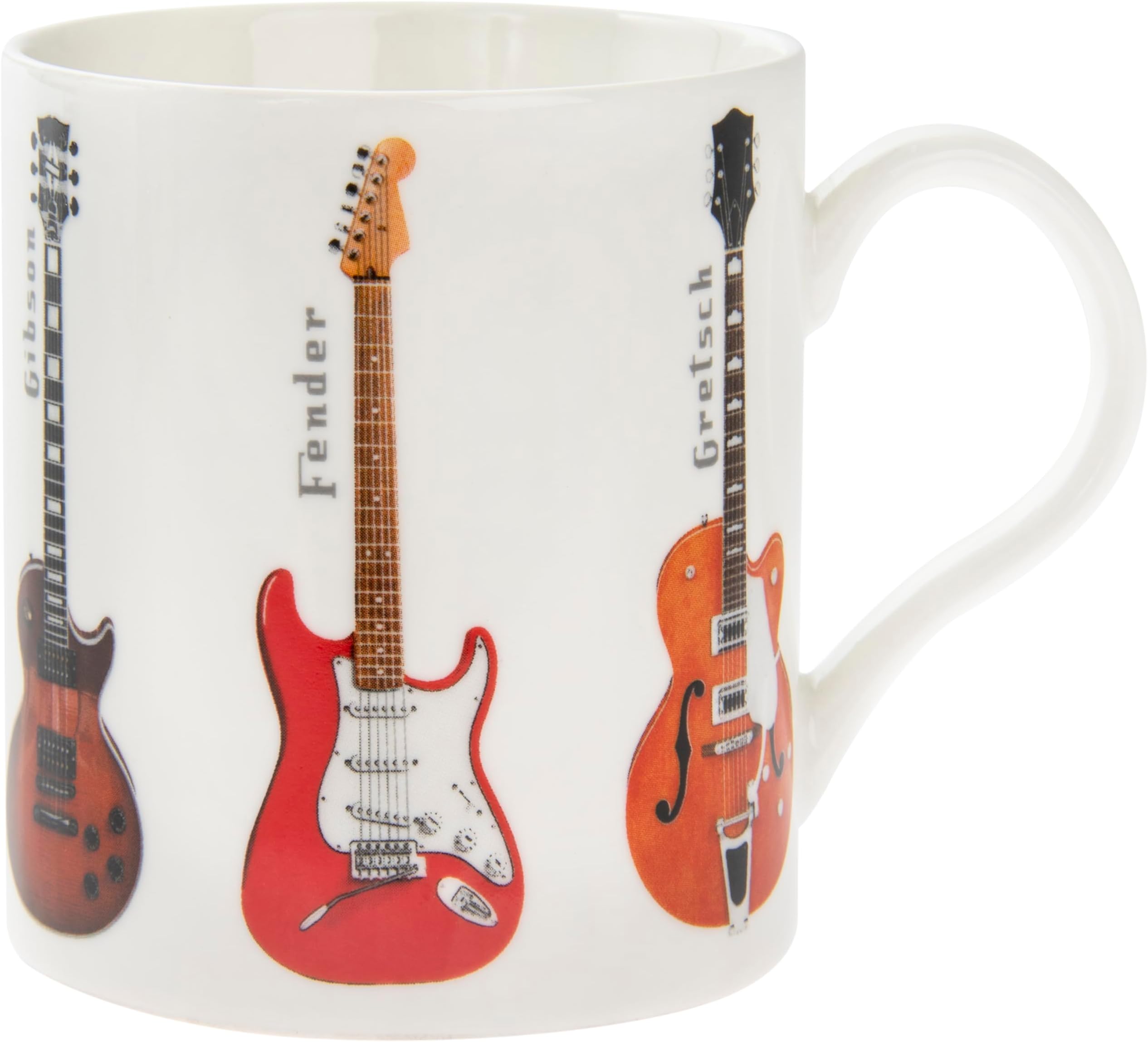 My Music Gifts Leonardo Collection Boxed Bone China Classic Guitar Mug,White