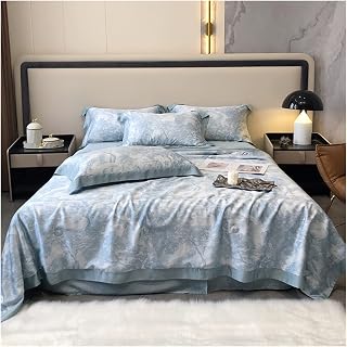 Mulberry Silk Comforter 4 Piece Comforter Set Thin Quilt Summer Lightweight Comforter Machine Washable Soft Comfy le Can Sleep Naked(Blauw,200 * 230cm)