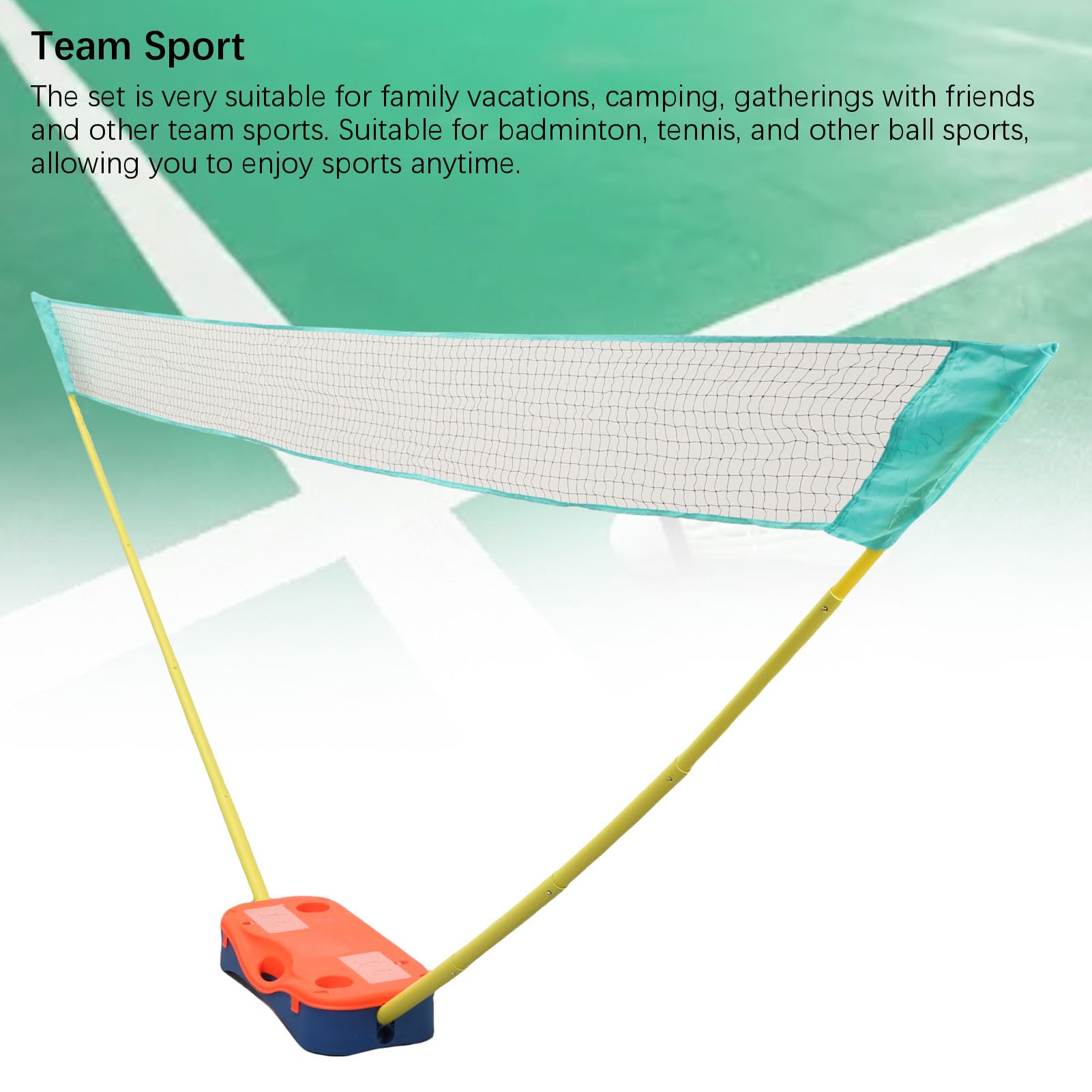 Generic Set di Reti da Badminton Portatili Facile Installazione per Giochi Divertenti All'aperto Al Coperto Riunioni di Famiglia 13,1 Piedi Blu Arancione