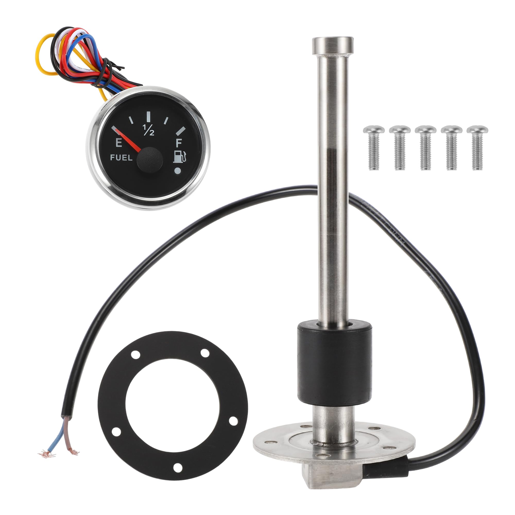 INFINAUTO 190mm Fuel Sending Unit and Gauge Kit 7.5" for Boat Car Vehicle Fuel Tank Sending Unit Fuel Level Sending Unit Gas Water Tank Sender