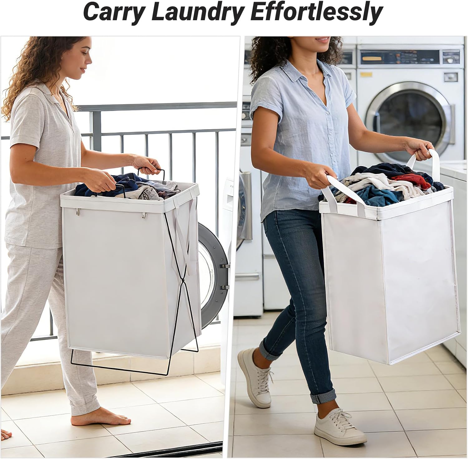 13-Gallon Slim Laundry Hamper – Collapsible Clothes Basket for Bedroom, Bathroom, Dorm & Apartment, Foldable Laundry Bin with X-Shaped Steel Support