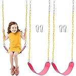 TURFEE 2 Packs Heavy Duty Swing Seat, Swing Set Accessories Replacement with 4 Snap Hooks for Kids Outdoor Play Playground, Trees, Swingsets, Playground(Pink)