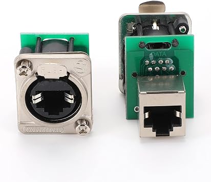 20pcs RJ45 Network Data Cable Connector Socket Solderless Weld Crimping Dustproof LED Large Screen Data Transmission Ethernet Module (AE8FDP)