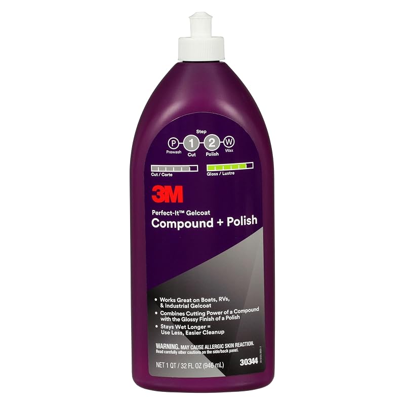 3M Perfect-It Composto e Polidor para Gelcoat 30344, grão 1000, frasco de 946 mL