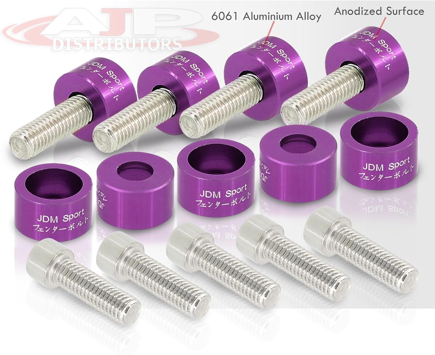 AJP Distributors JDM Exhaust Header Manifold Cap Cup Washers Bolts Aluminum Kit Purple Compatible/Replacement For Civic Integra RSX CRX DelSol EF EG EK DC D15 D16 B16 B18 B20 F20 F22 H22 H23 K20 K24