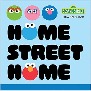 TF Publishing 2026 セサミストリート ミニカレンダー 予定とスケジュールのための月間グリッド付き - 縦型 小型 壁掛けカレンダー 2026 プレミアムマット紙付き 自宅やオフィス整理用 - 7x7インチ