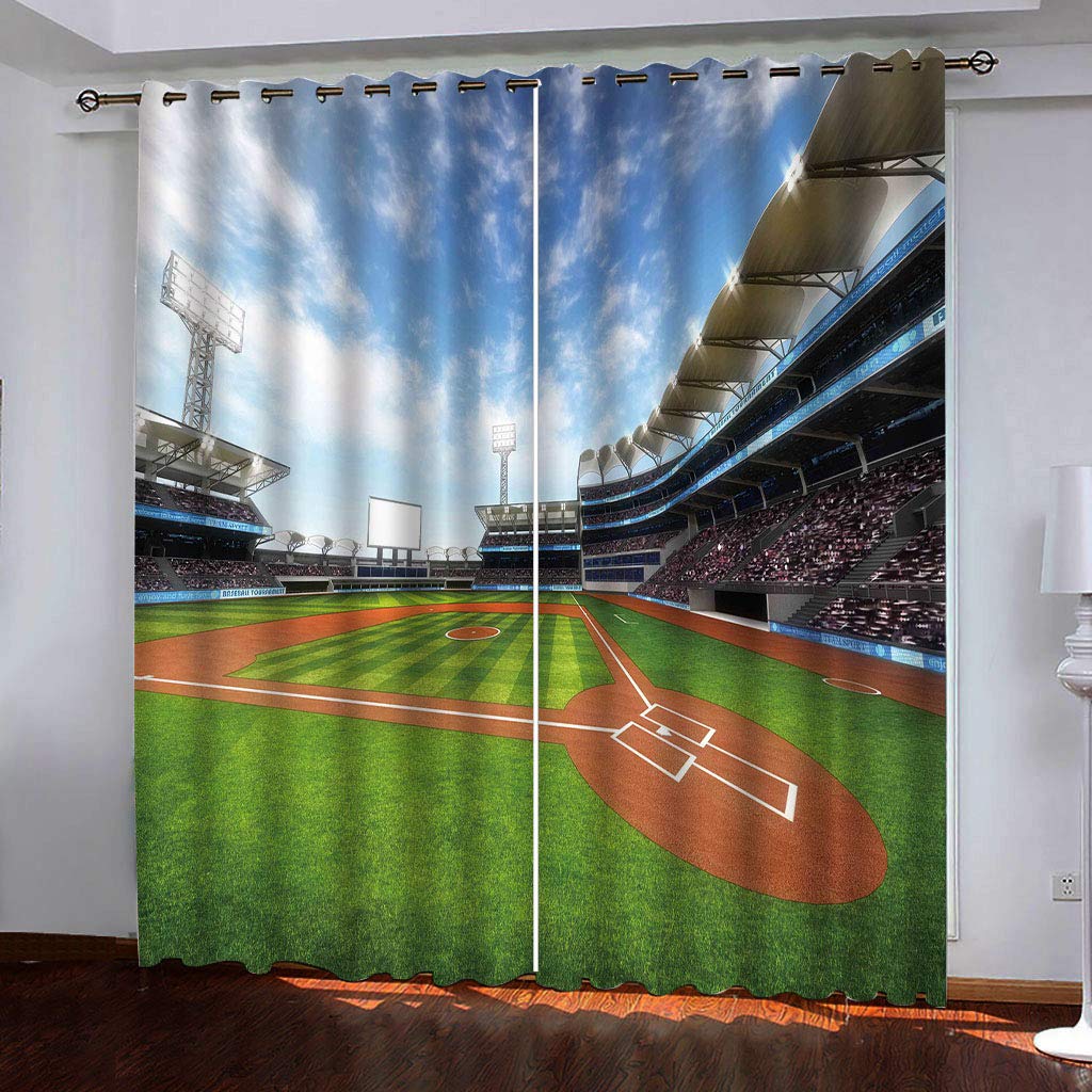Rideaux et draperies de football pour fenêtres de salons animés