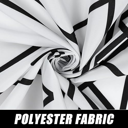 Miniatura 4 de RiePoiia Juego de cortina de ducha bohemia abstracta tribal geométrica con borlas, decoración de baño, tela de poliéster impermeable con 12 ganchos,