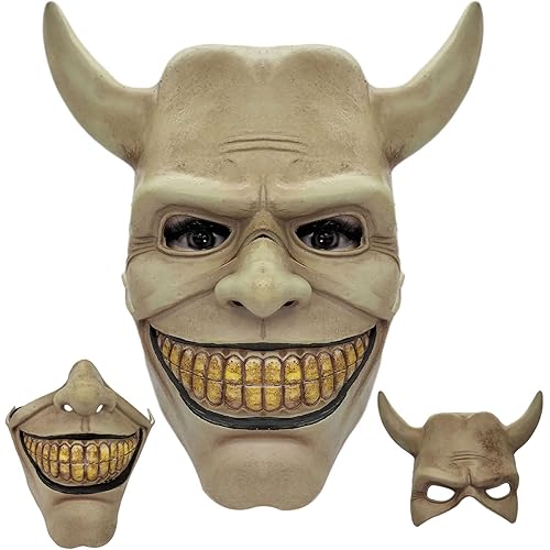 Ponjauk The Black Phone Mask Scary Mask Costume The Grabber Cosplay Horror Movie Mask for Men Halloween Masquerade Fancy Prop