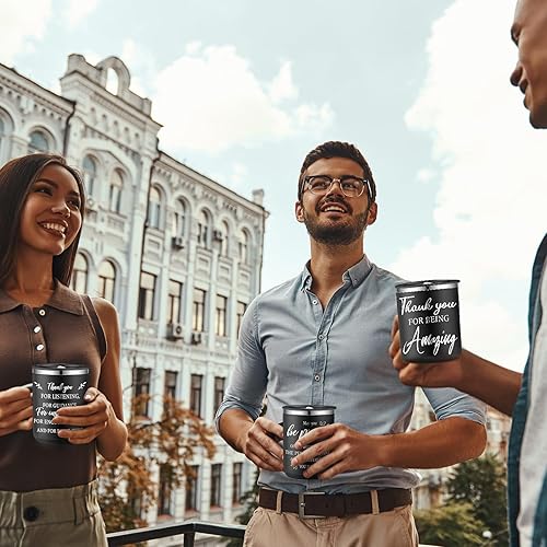 Miniatura 6 de Lallisa 12 tazas de café de viaje a granel de 17 onzas con asa de tapa para mujeres, regalos de agradecimiento, vasos de acero inoxidable, taza