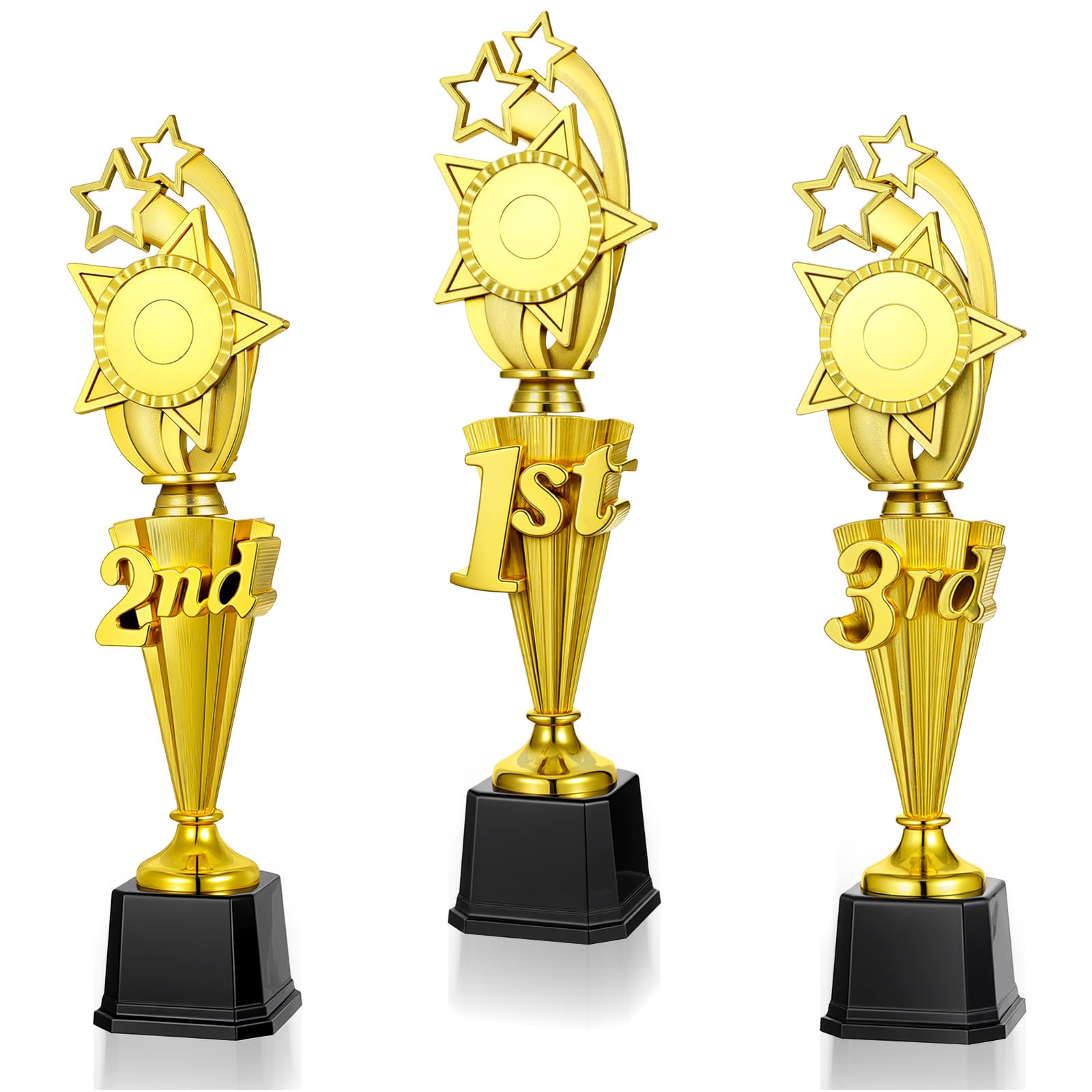 Photo 1 of 3 Pcs 3rd 2nd 1st Place Trophy First Place Plastic Trophy Award for Sports Tournament Funny Prize Cup for Sports Basketball Soccer Competitions Reward Ceremony