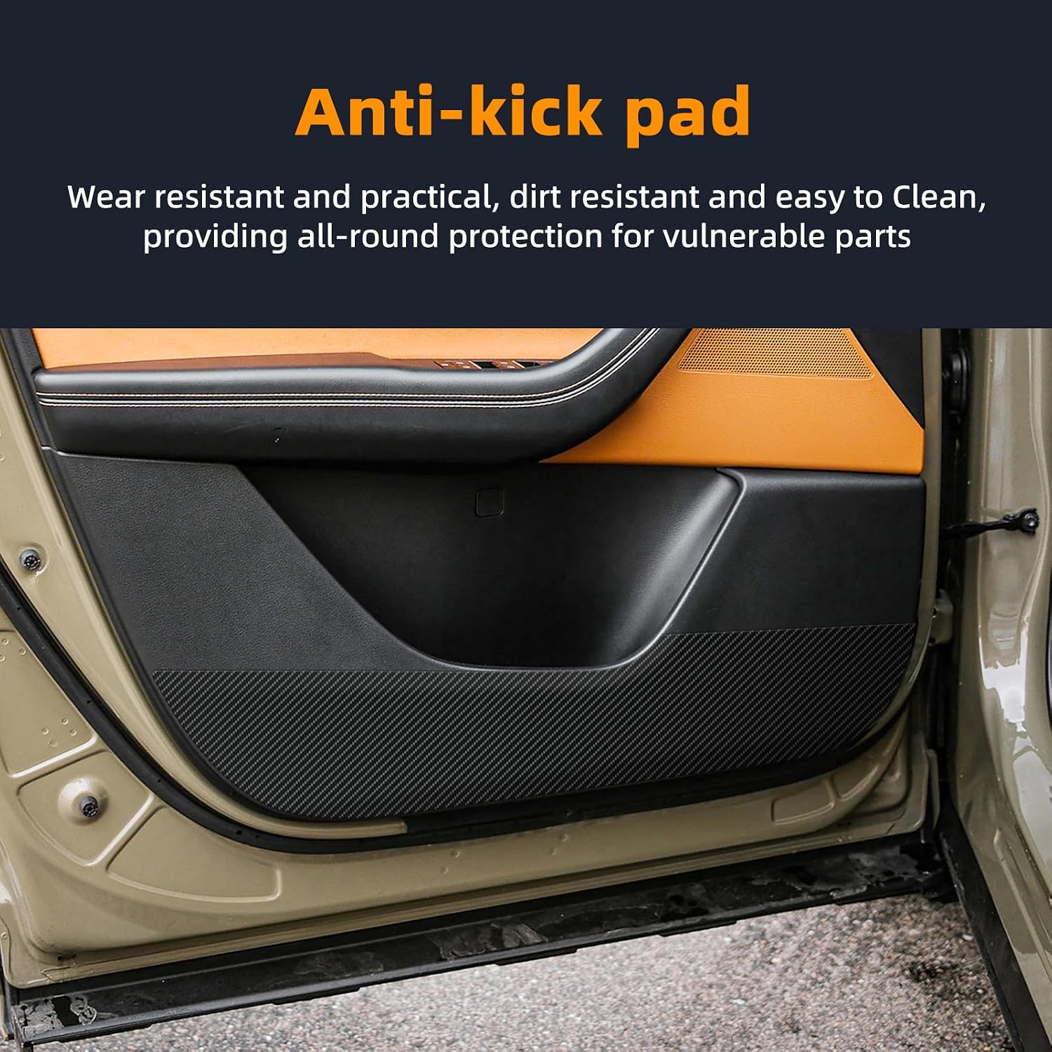 KUNGKIC for Mazda 2023 2024 2025 CX90 CX70 Car Door Anti Kick Pad Protective Stickers Interior Decals Accessories Self-Adhesive Side Edge Protection Mat Cover (PU Carbon Fiber Pattern)