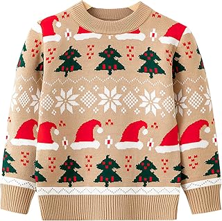 Unisex Kids Ugly Christmas Sweater Xmas Knitted Pullover Long Sleeve Crewneck Top 1-7 Years