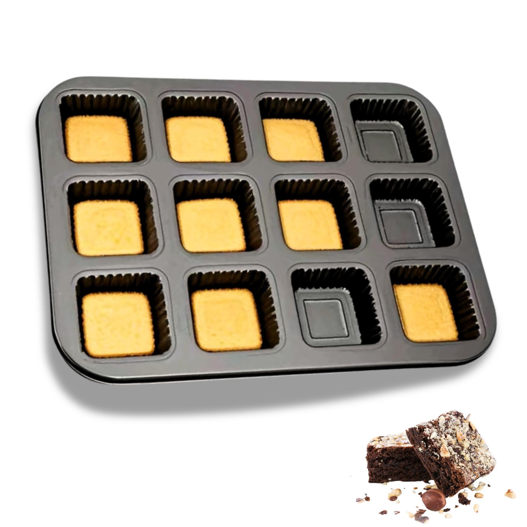 Moule à Financiers/mini Cakes Métal 8 Trous - Dimensions 25.5x20cm, Revêtement Antiadhésif, Acier Carbone Alimentaire - Résiste à 230°C - 13