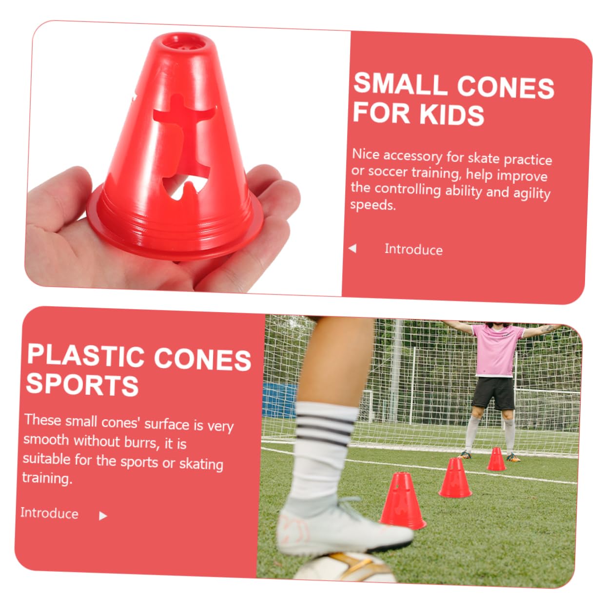 Conos De Entrenamiento De Futbol Conos De Ejercicio Cono Marcador Capacitación Conos De Pilones Conos Deportivos Mini Conos para Deportes Educación Física Rojo