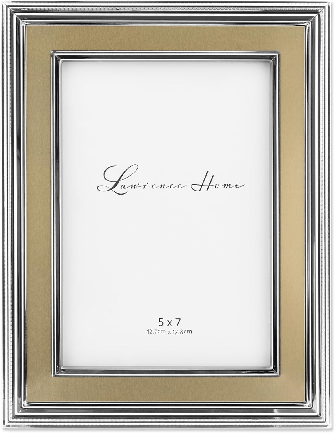 Lawrence Frames Verona Collection 5 x 7-Inch Metal Gold Picture Frame (840257)