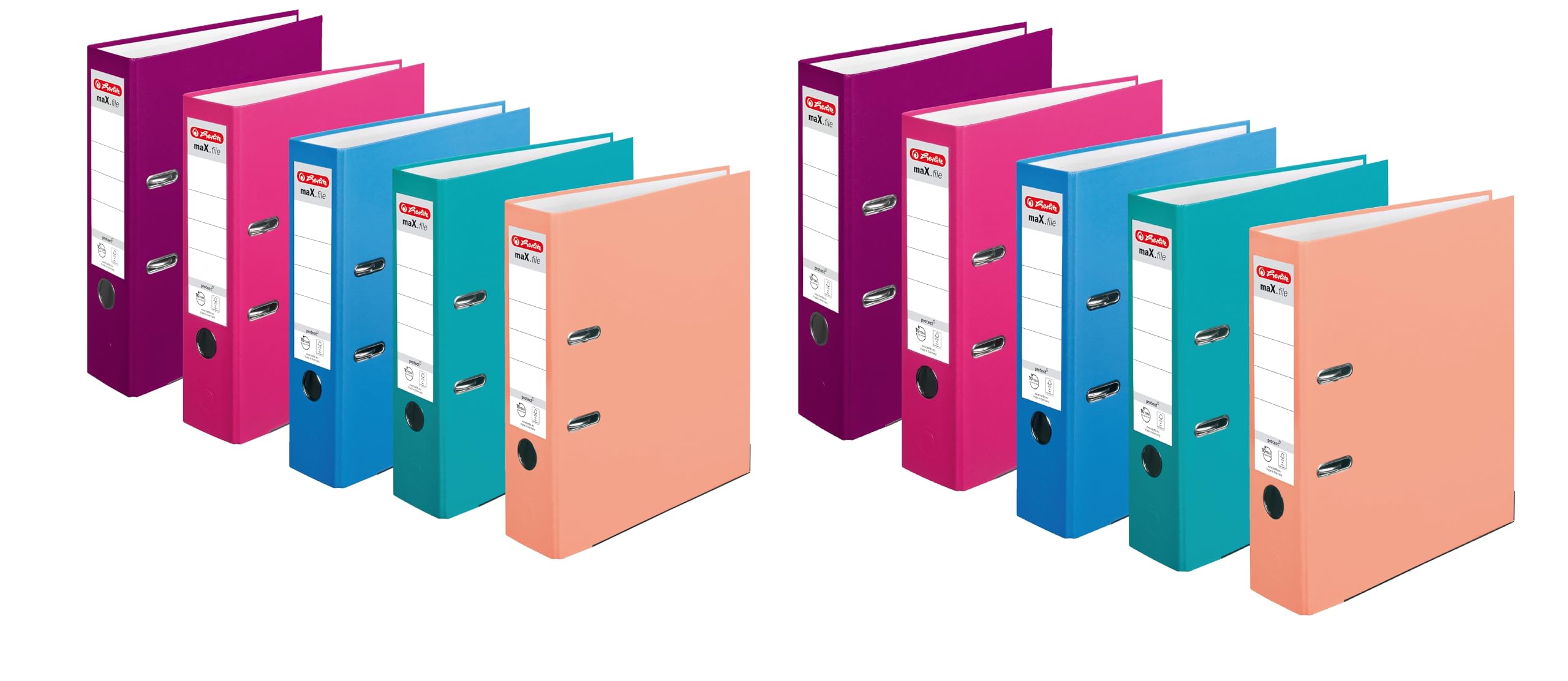 Herlitz Ordner maX.file protect A4, 8 cm breit (Sortiert 1, 10er Pack)