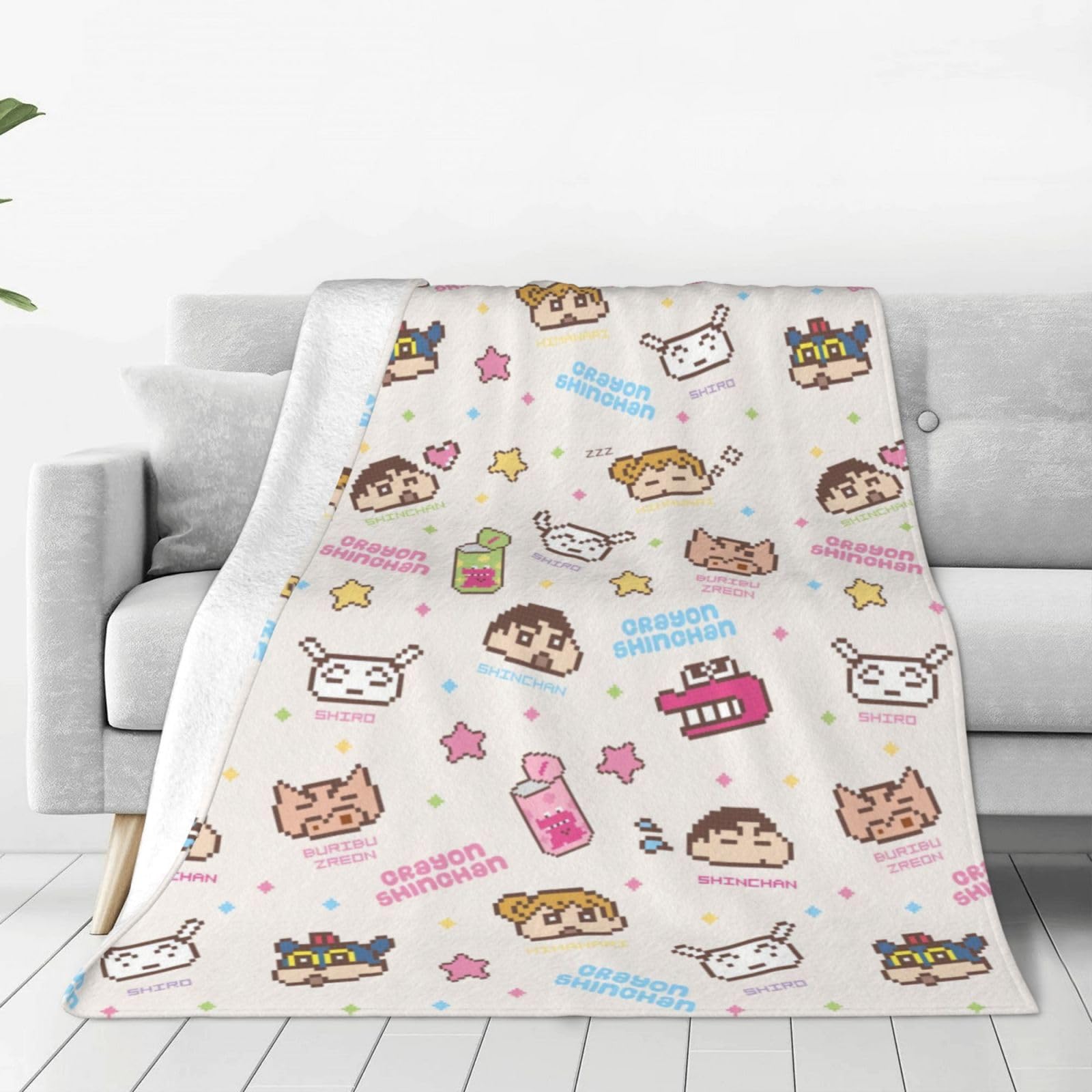 Crayon Shin-chan Blanket Flannel Soft Fluffy Blanket Single Anti-Dust Mite Antibacterial Deodorant Lightweight Throw Blanket Stylish Large Washable Cold Weather Measure Warm Knee Cover Blanket All
