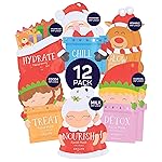 SpaLife Beauty Santas Squad Christmas Face Mask Bundle | Korean Facial Masks | Hydrating, Soothing, Complexion Enhancing and Firming Sheet Mask Set | Christmas Gifts for Women | 12 Pack