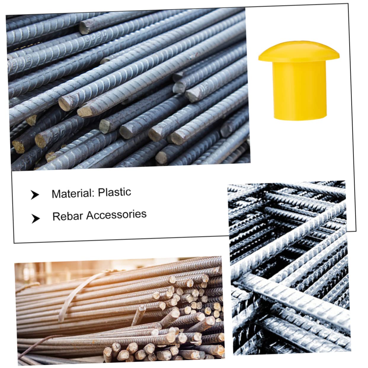 Capuchon de Sécurité pour Barres D’armature Jaune 10-32, 60 Pcs