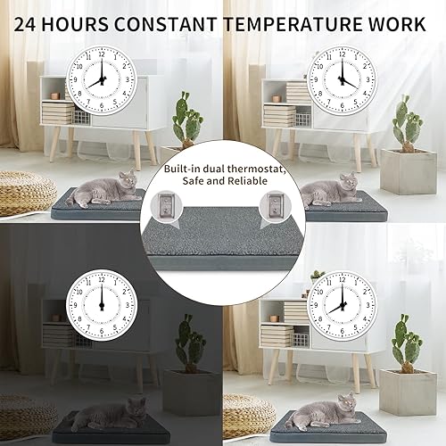 Miniatura 5 de AUPETEK Camas térmicas para mascotas para interiores y exteriores, camas ortopédicas de espuma para gatos y perros, control de temperatura