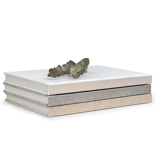 Elegant Linen Decorative Book Set