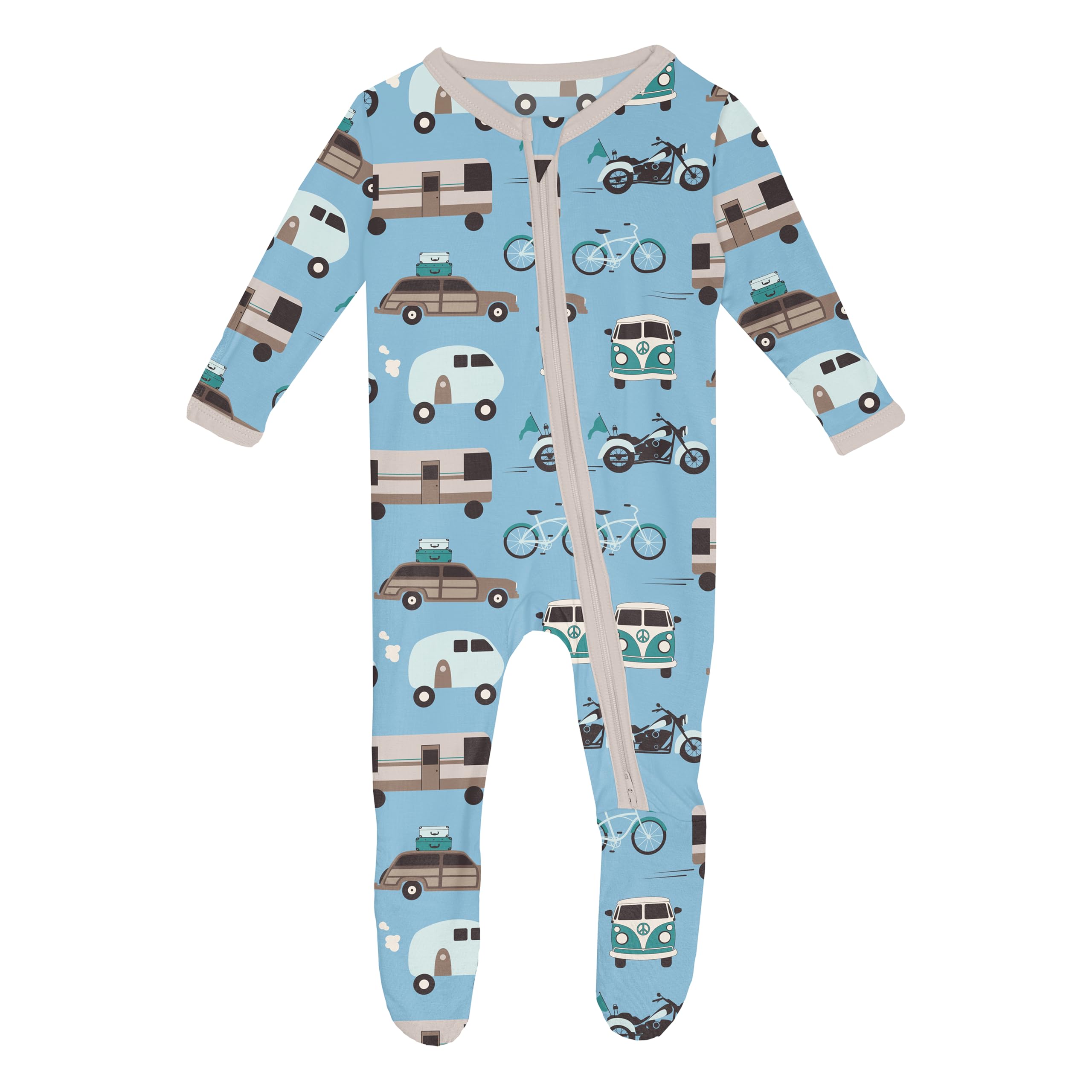 KicKee Baby &amp; Toddler Zipper Footie – Ultra-Soft Viscose from Bamboo Pajamas with Flip Paws &amp; Grips
