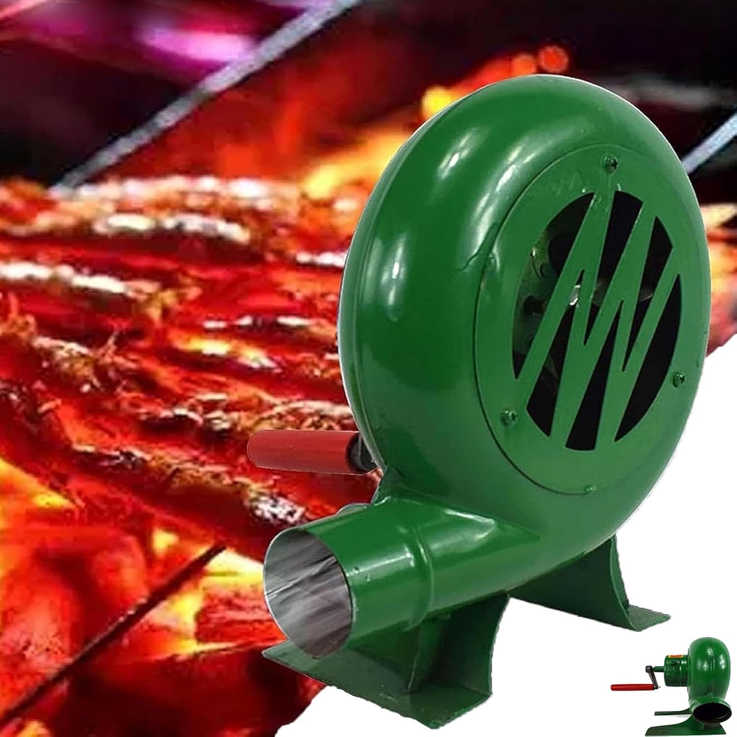 Hand Crank Blacksmith Forge Blower Iron Gear BBQ Blower Hand Bbq Fan Air Blower Portable Fast Fire Starter Manual Hand Crank Bellows Cooking Tool For Outdoor Picnic Camping(Size:200W,Color:One Color)