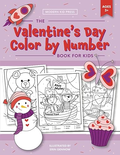 The Valentine's Day Color by Number Book for Kids: Over