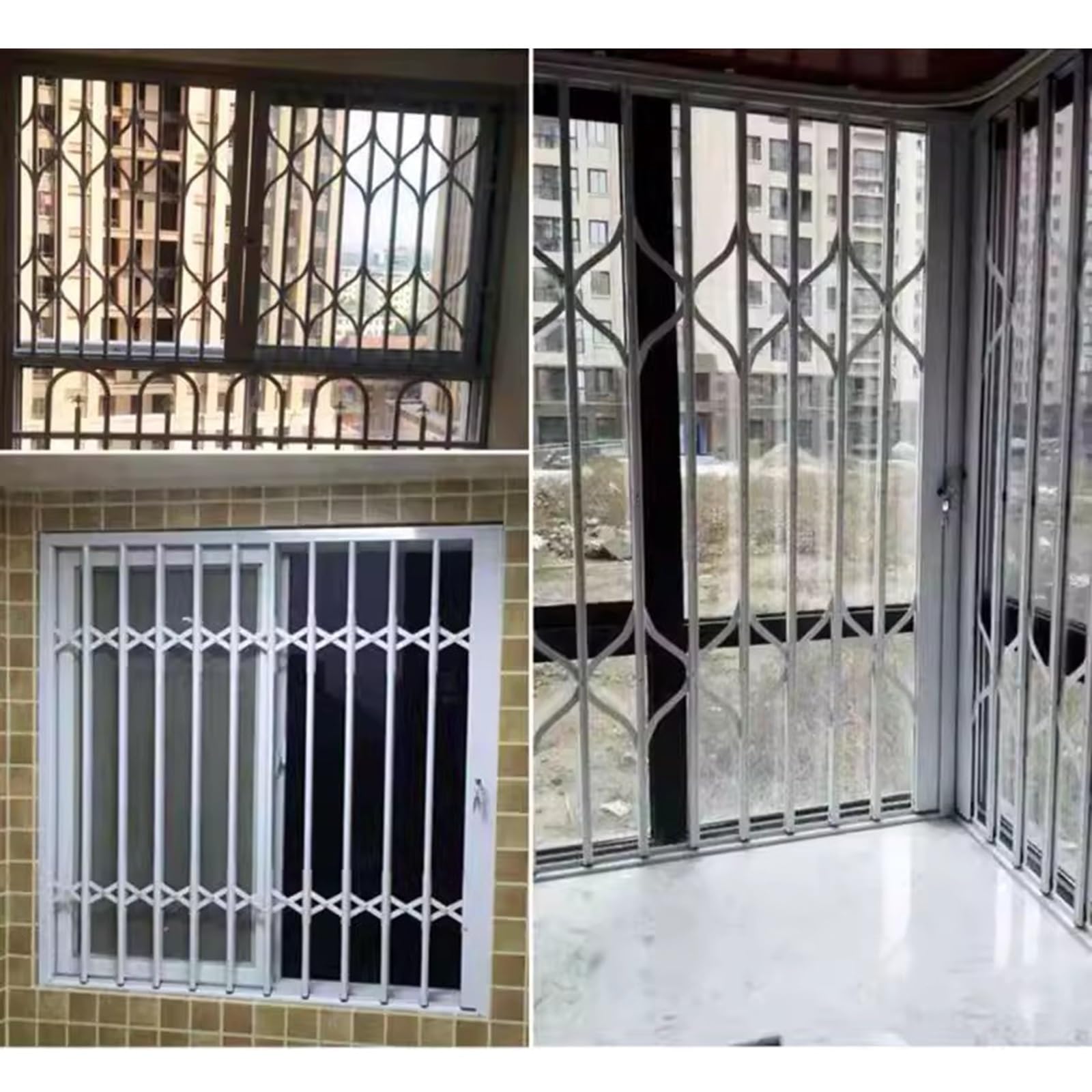 Genérico Puerta de Seguridad retráctil para Puertas y Ventanas correderas, Barrera de Aluminio Resistente a Ladrones, Protege Perros y Gatos, diseño Duradero, solución de Seguridad para el hogar