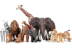 BOLZRA Safari Zoo Animal Figures Set
