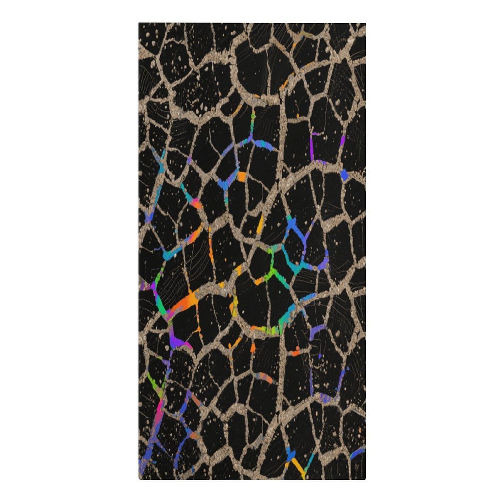 Fekiloot Men's Style Neon Black Stone Large Beach Towel, Travel Towel For Adults Wo, Pool Towels For Beach, Camping, Swim Pool, Gym, Sports& Yoga 61.4"X30.3"