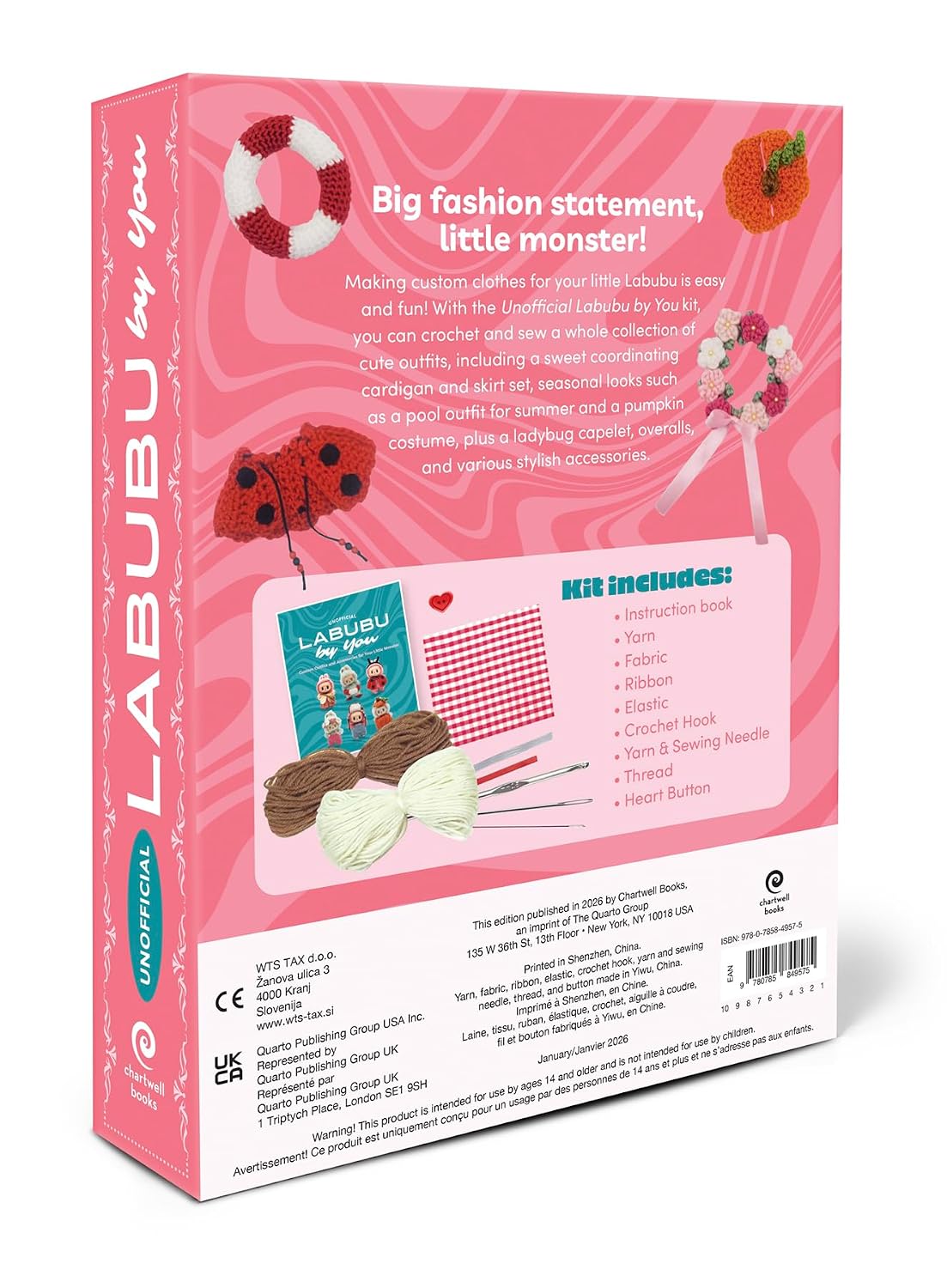 Unofficial Labubu by You: Create Custom Outfits and Accessories for Your Little Monster - Includes everything to customize you Labubu Doll! – ... Crochet hook, Yarn & sewing needle, Thread      Unknown Binding – May 12, 2026