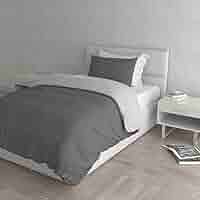 Set Copripiumino 100% Cotone Italiano - Singolo 155x240cm Con Federa, Design Moderno (Quadro Menta)