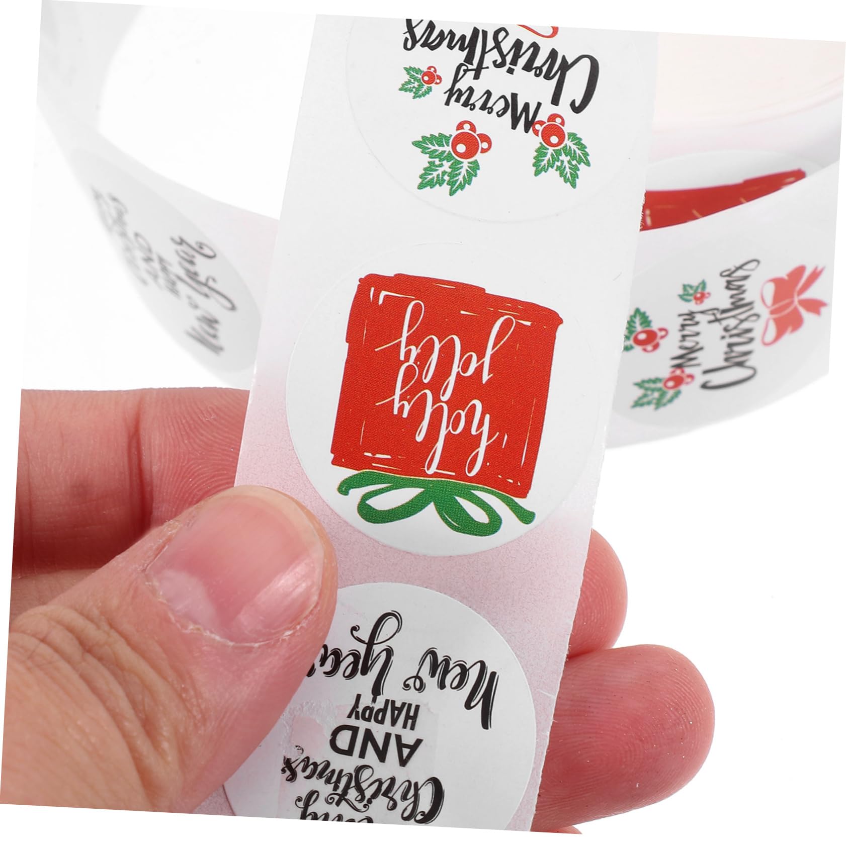 STOBOK 5rotoli Adesivi Natalizi Merry Christmas Stickers Per Regali Decorazioni Biglietti Di Ringraziamento e Matrimoni Da Design e Autoadesivo
