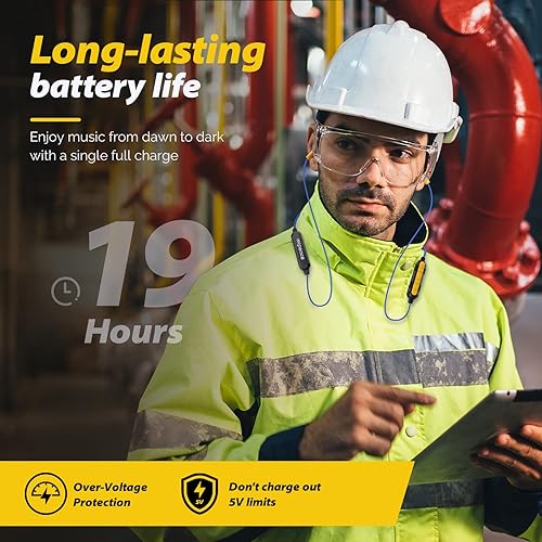 Miniatura 5 de MIPEACE Auriculares Bluetooth de trabajo, auriculares inalámbricos con aislamiento de ruido, auriculares de reducción de ruido de 29 dB con