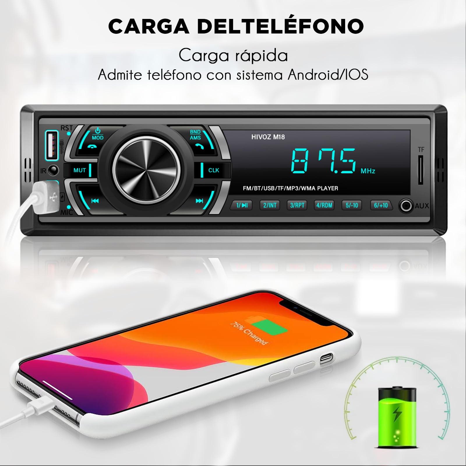 HIMICAR Car Stereo MP3, Bluetooth Car Stereo, Hands-Free Calling