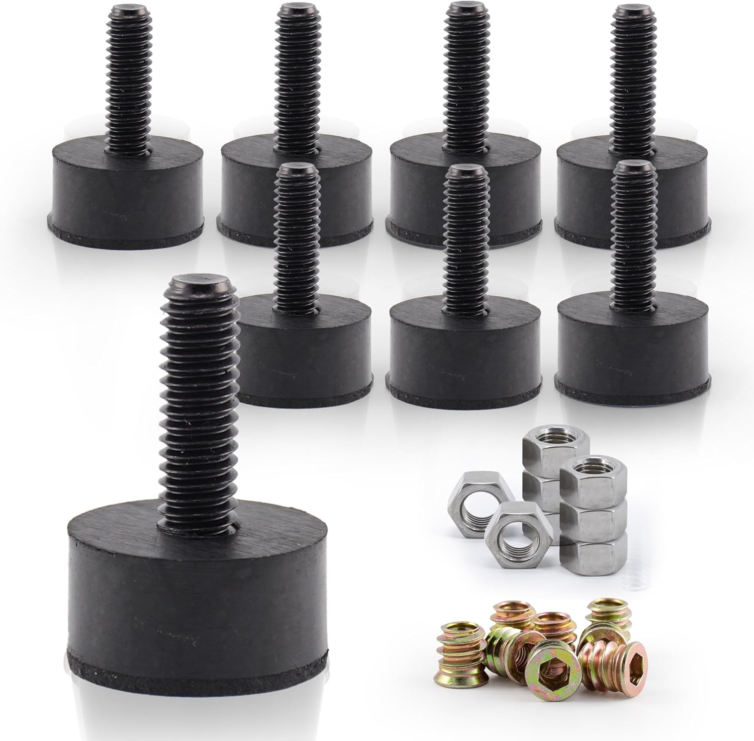 5/16 Rubber Adjustable Furniture Leveler，8 Pack Furniture Leveling Feet